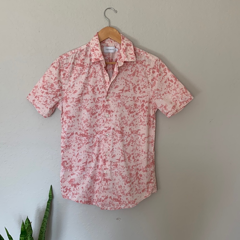 Topman Pink Splatter Shirt